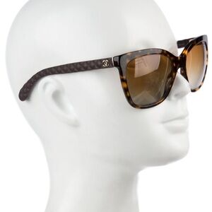 Chanel Quilted Polarized Tortoise Butterfly Sunglasses